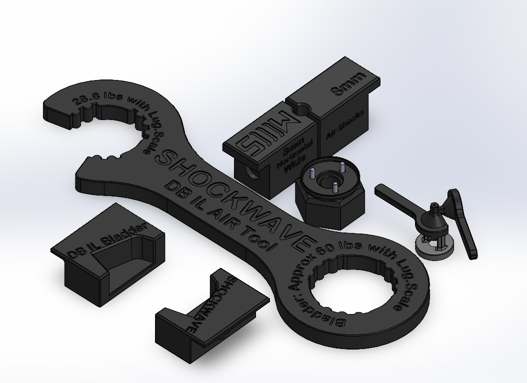Cheap quality tools tested in Quebec for mountain bike suspension made by shockwave parts. Shockwave 3D printed tools.