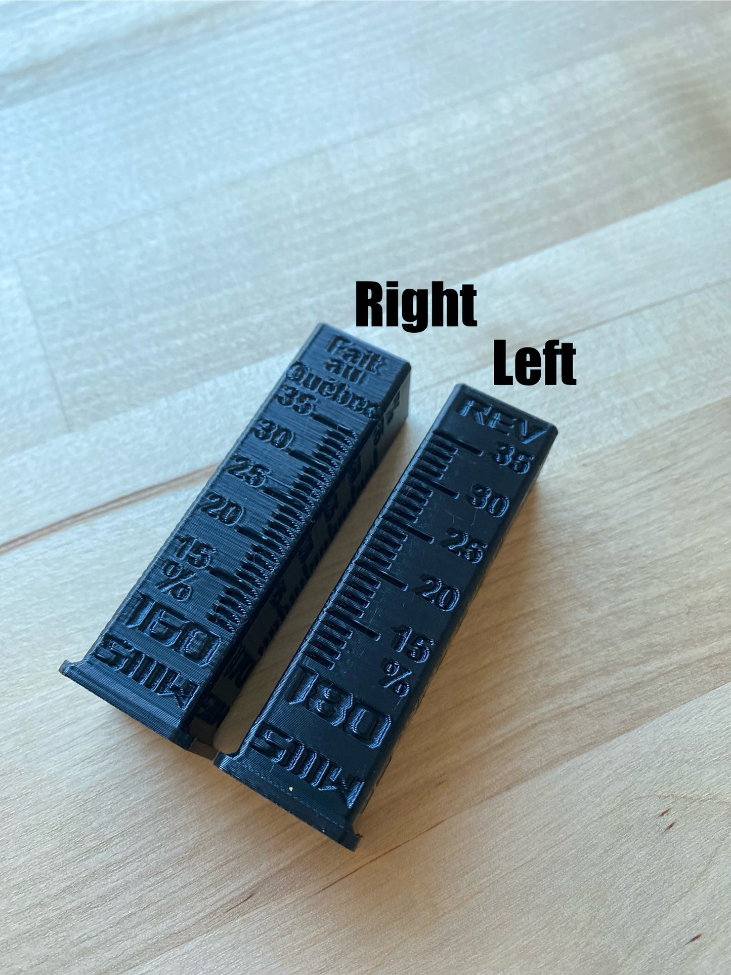 Two SAG Tools on a wooden surface with 'Right' and 'Left' labels.