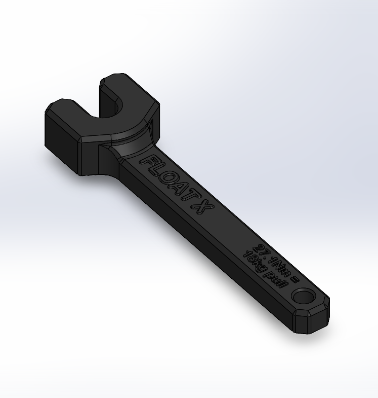 Black wrench tool with 'FLOAT X' branding on a light gray background