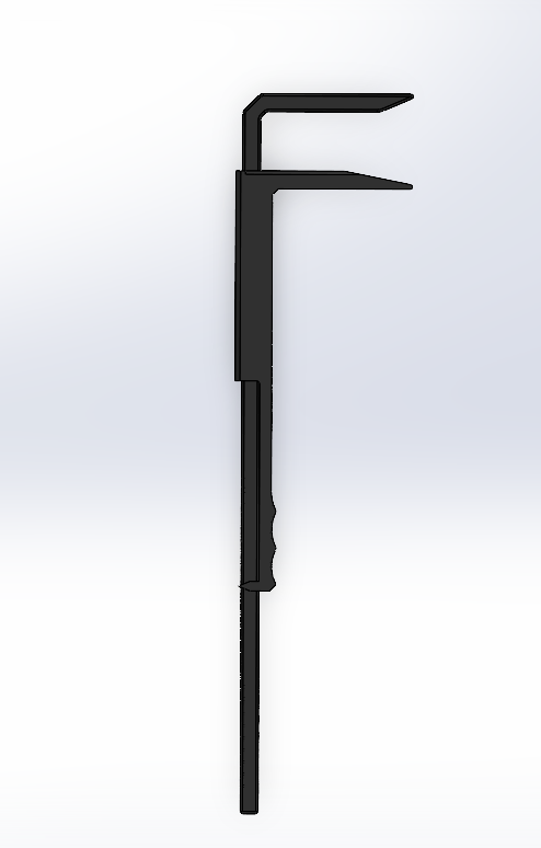 Black metal tool on a white background